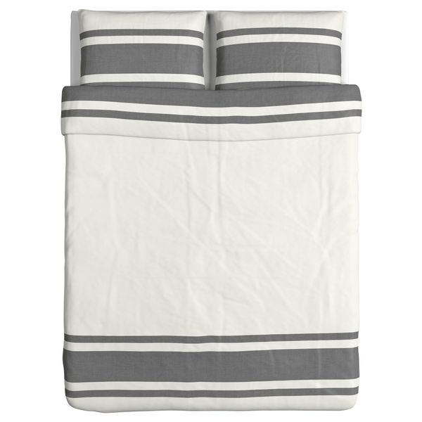 Пододеяльник и 2 наволочки БЬЁРНЛУКА, черный белый, черный - схема-чертеж с размерами