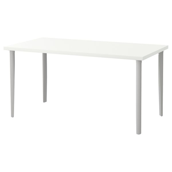 Стол ЛИННМОН / ТОРСКЛИНТ, белый, светло-серый (150x75 см) - фото 1
