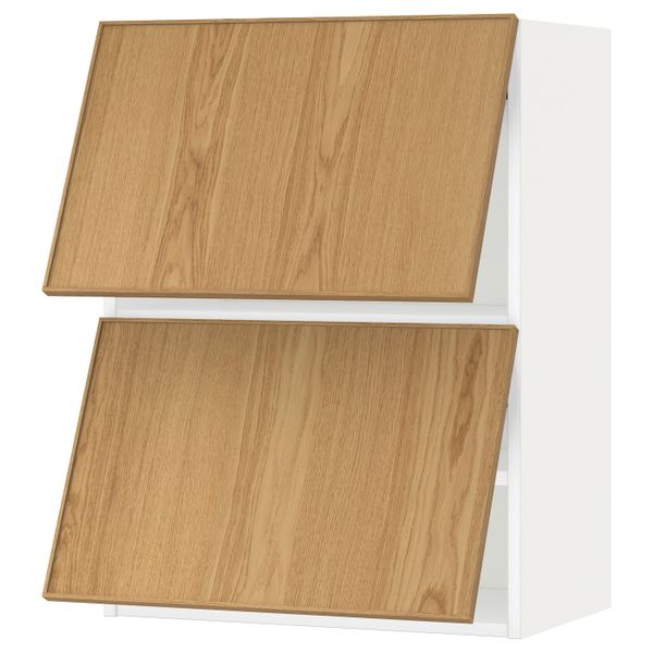 Навесной горизонтальный шкаф/2двери, белый/Экестад дуб 60x80 см IKEA METOD МЕТОД 193.939.22 - схема-чертеж с размерами