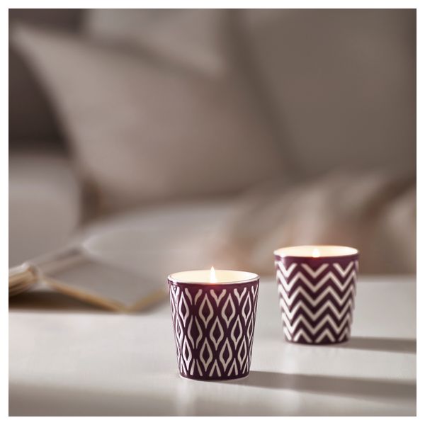 Ароматическая свеча в стакане СПРАЛЛА, сиреневый Алоэ вера, сиреневый - фото 2