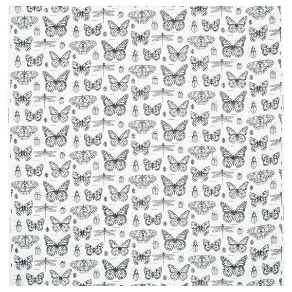 Ткань, белый с оттенком/темно-серый 150 см IKEA СОММАРМАЛЬВА 504.559.79 - фото 1