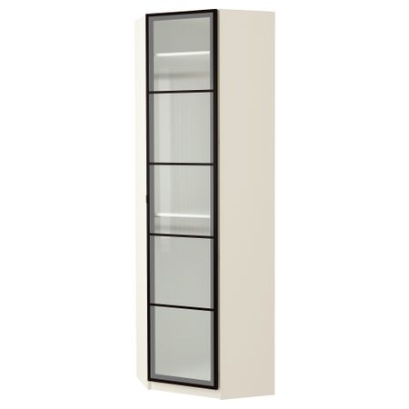 Гардероб угловой ПАКС, белый, Февик матовое стекло