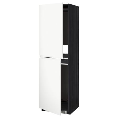 Высокий шкаф для холодильника или морозильника, МЕТОД, черный, Воксторп белый