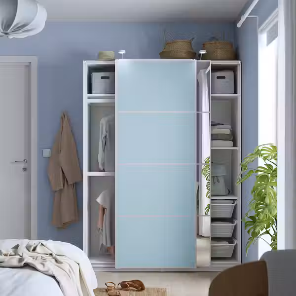 PAX / MEHAMN/AULI Гардероб с раздвижными дверьми - схема-чертеж с размерами