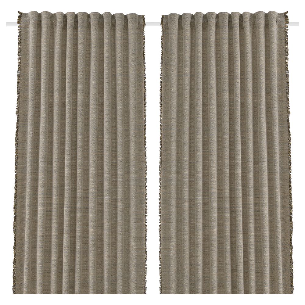 Затемняющие гардины, 2 шт., синий, желтый, 140x300 см IKEA VÄXELBRUK 405.689.48 - фото 1