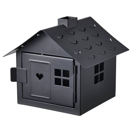 Подсвечник для греющей свечи, домик/черный 14 см IKEA VINDLÖS ВИНДЛЁС 904.973.07