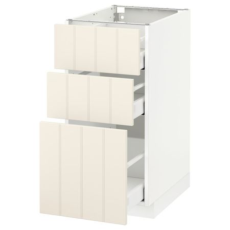 Напольный шкаф с 3 ящиками, белый/Хитарп белый с оттенком 40x60 см IKEA METOD МЕТОД / MAXIMERA МАКСИМЕРА 592.306.88
