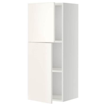 Навесной шкаф с полками/2дверцы, белый/Веддинге белый 40x100 см IKEA METOD МЕТОД 792.257.99