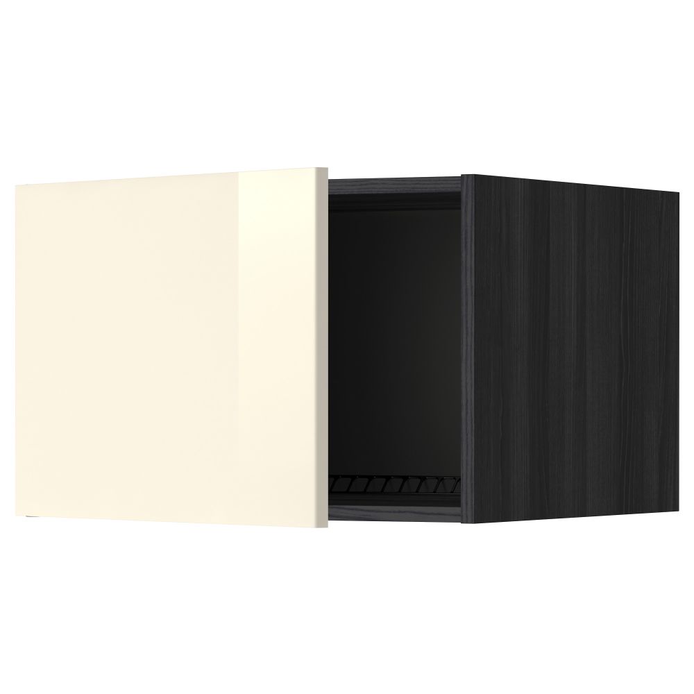 Верхний шкаф на холодильник, морозильник МЕТОД, черный, Рингульт кремовый - схема-чертеж с размерами