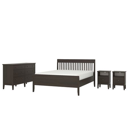 Комплект мебели для/спальни, 4 предм., темно-коричневый 160x200 см IKEA IDANÄS ИДАНЭС 594.880.32