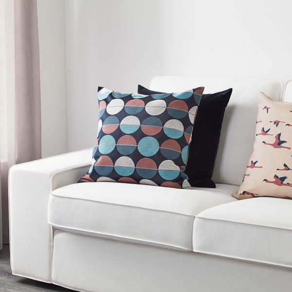 Чехол на подушку, синий-розовый 50x50 см IKEA ОТТИЛЬ 403.623.82 - фото 3