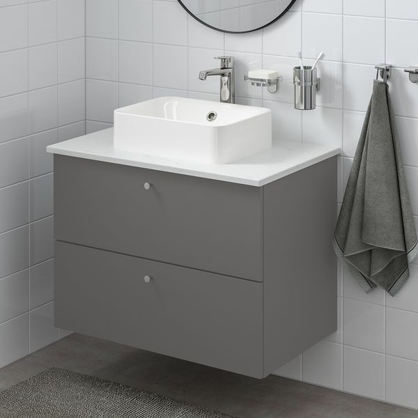 Шкаф со столешницей 45x32 раковина, 82x49x72 cm IKEA HÖRVIK ХОРВИК, GODMORGON ГОДМОРГОН, TOLKEN ТОЛКЕН 393.384.73 - фото 3