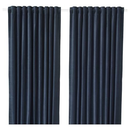 Затемняющие гардины, 2 шт., темно-синий 140x300 см IKEA SANELA САНЕЛА 004.444.84