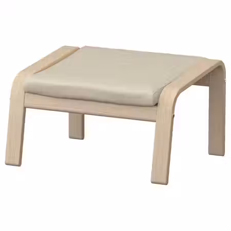 POÄNG Табурет для ног - дубовый шпон, беленый/Glose белый с оттенком