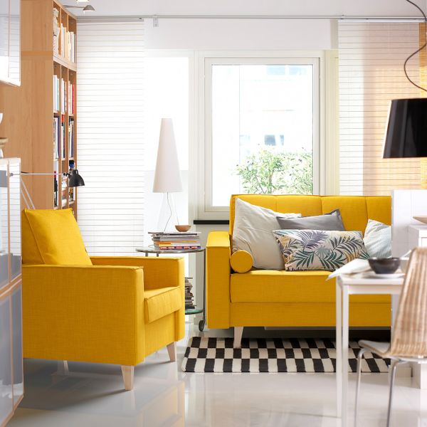 3-местный диван-кровать, Шифтебу желтый IKEA ASKESTA АСКЕСТА 204.507.99 - фото 2