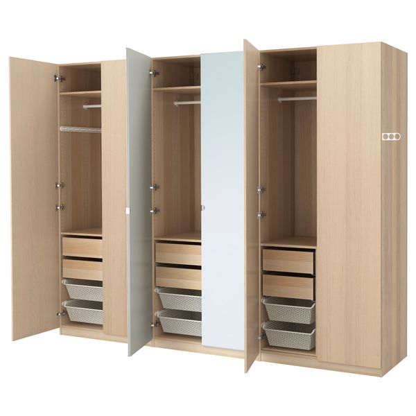 Гардероб ПАКС, под беленый дуб, Нексус Викедаль (300x60x236 см) - фото 1