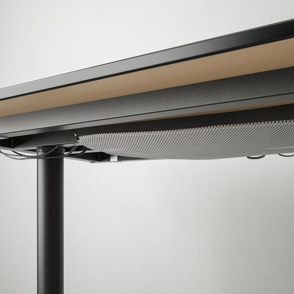 Угловой письменный стол правый, ясеневый шпон, черная морилка/черный 160x110 см IKEA BEKANT БЕКАНТ 492.828.66 - фото 3