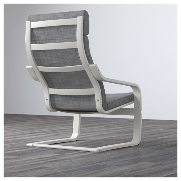 Кресло ПОЭНГ, белый, Исунда серый - фото 3