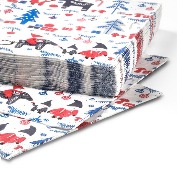 Салфетка бумажная, с рисунком, разные цвета, 33x33 см IKEA ВИНТЕРФЕСТ 404.328.27 - схема-чертеж с размерами