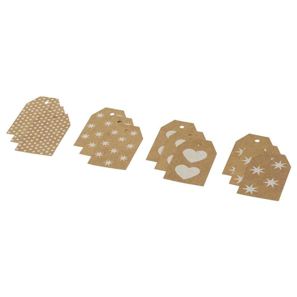 Ярлыки для/подарков, различные орнаменты коричневый IKEA VINTER 2020 ВИНТЕР 2020 704.744.20 - схема-чертеж с размерами
