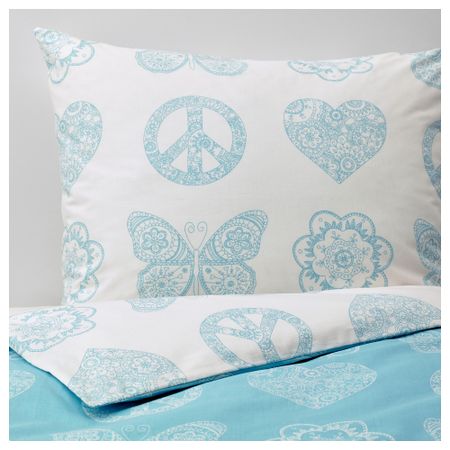 Пододеяльник и 1 наволочка ВЭНСКАПЛИГ, бирюзовый (150x200/50x70 см)