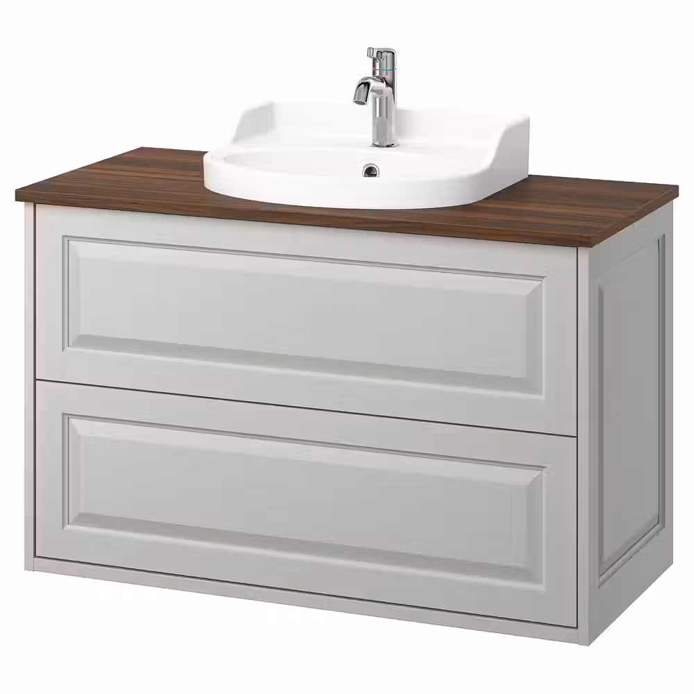 TÄNNFORSEN ТАННФОРСЕН / RUTSJÖN РУТШЁН Шкаф с ящиками/раковина/смеситель - фото 1