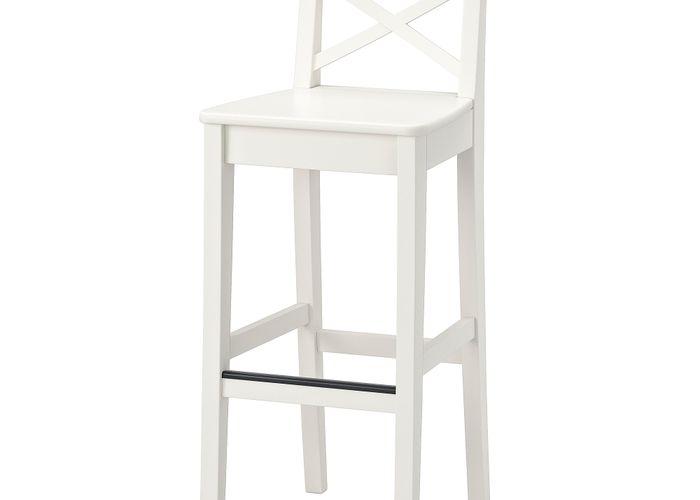 Стул барный, белый, 74 см IKEA INGOLF ИНГОЛЬФLF ИНГОЛЬФ 001.217.66
