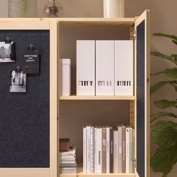 IVAR Стеллаж с дверцами - сосна/фетр 89x30x124 см - фото 4