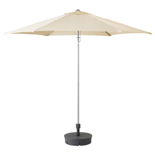 Зонт от солнца с опорой КАРЛСЭ, бежевый, Гритэ темно-серый - фото 1