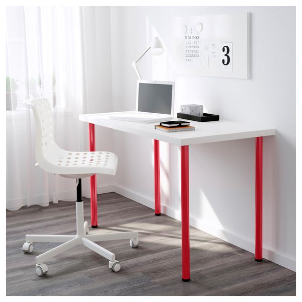 Стол ЛИННМОН / АДИЛЬС, белый, розовый (120x60 см) - фото 2