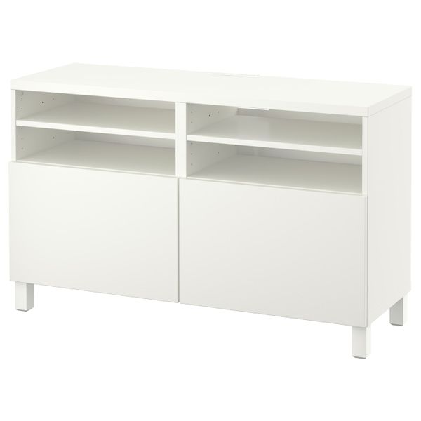 Тумба под ТВ, с дверцами, белый/Лаппвик/стуббарп белый 120x42x74 см IKEA BESTÅ БЕСТО 292.495.71 - фото 1