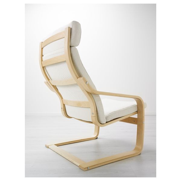 Кресло ПОЭНГ, березовый шпон, Финнста белый - фото 3