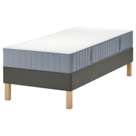 Тахта, Valevåg жесткий, голубой темно-серый, 90x200 см IKEA LYNGÖR 395.427.18
