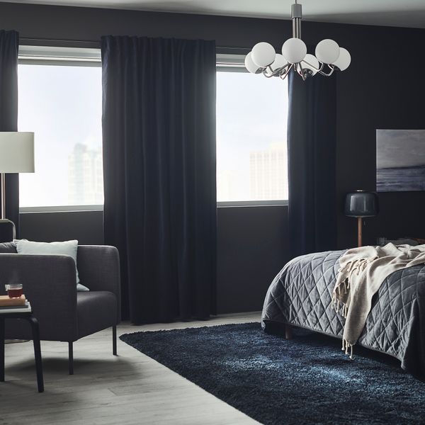 Затемняющие гардины, 2 шт., темно-синий, 140x300 см IKEA SANELA САНЕЛА 404.444.82 - фото 5