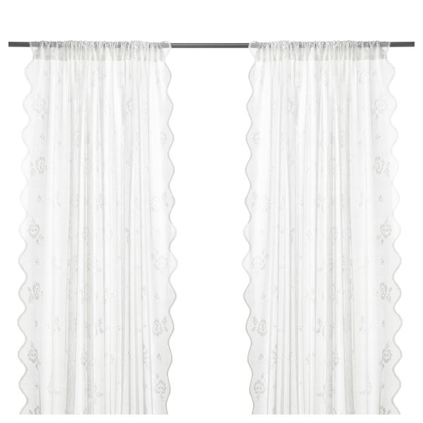 Гардины, 2 шт. МИРТЕН, белый (145x300 см) - фото 1