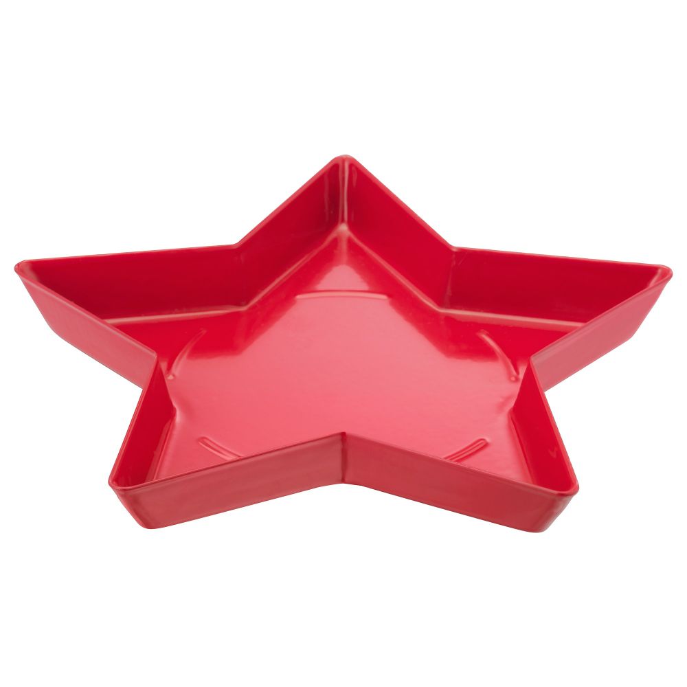 Тарелка для свечи ВИНТЕР 2018, звезда, красный (15 см) - фото 1