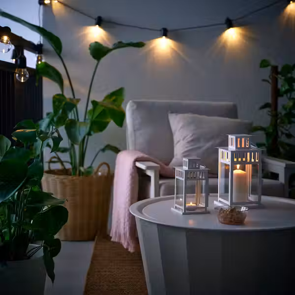 BORRBY Фонарь для греющей свечи - д/дома/улицы белый 20 см - фото 3