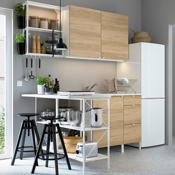 Угловая кухня, белый, под дуб IKEA BEGIVENHET БЕГИВЕНХЕТ 993.382.05 - фото 3