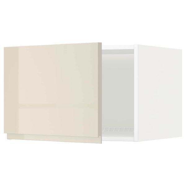 Верхний шкаф для холодильника/морозильн, белый/Воксторп глянцевый светло-бежевый 60x40 см IKEA METOD МЕТОД 894.470.40 - фото 1