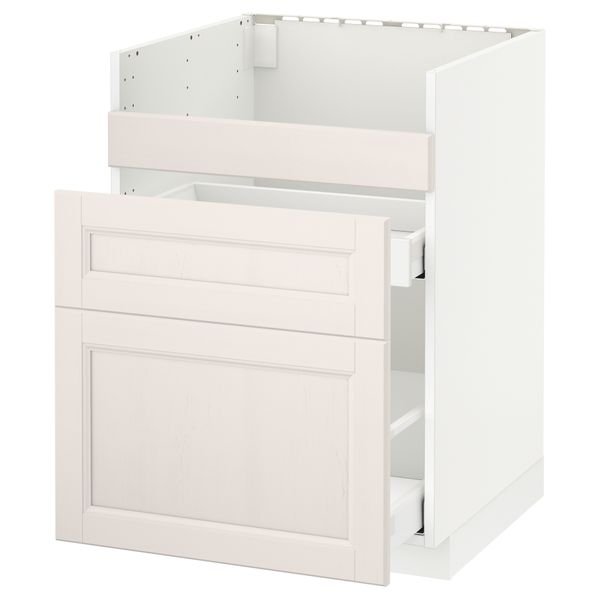 Напольный шкаф под мойку ДУМШЁ, 3 фасада, 2 ящика МЕТОД / МАКСИМЕРА, белый, Лаксарби белый - схема-чертеж с размерами