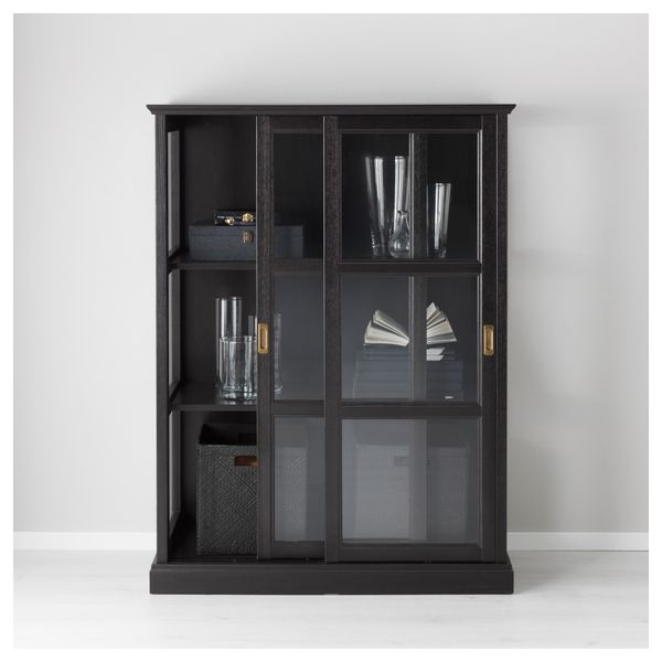 Шкаф-витрина МАЛЬШЁ, черная морилка черная морилка (103x141 см) - фото 2