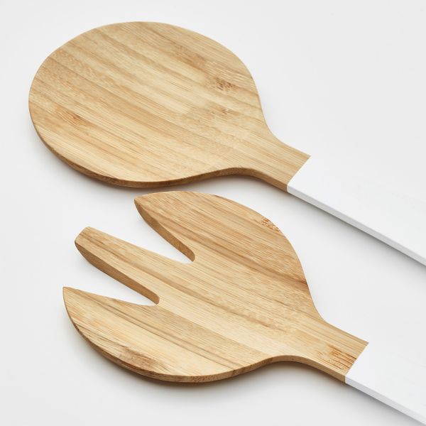 Приборы для салата, 2 предм., бамбук/белый 31 см IKEA GRIPANDE ГРИПАНДЕ 303.928.55 - фото 2