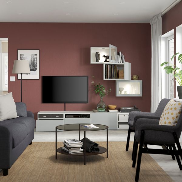 Комбинация для ТВ, стеклянные дверцы IKEA BESTÅ БЕСТО 794.365.13 - фото 3