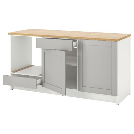 Напольный шкаф с дверцами и ящиком, серый, 180 см IKEA KNOXHULT КНОКСХУЛЬТ 203.267.95