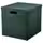 GJÄTTA ГЭТТА Коробка с крышкой - бархат темно-зеленый 32x35x32 см