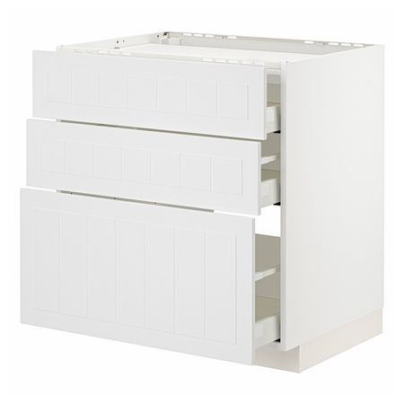Шкаф для варочной панели/3фасада/3ящ, белый/Стенсунд белый 80x60 см IKEA METOD МЕТОД / MAXIMERA МАКСИМЕРА 294.097.10