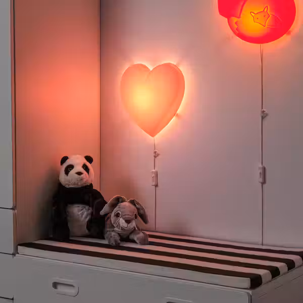 UPPLYST Бра, светодиодный - сердце розовый - схема-чертеж с размерами