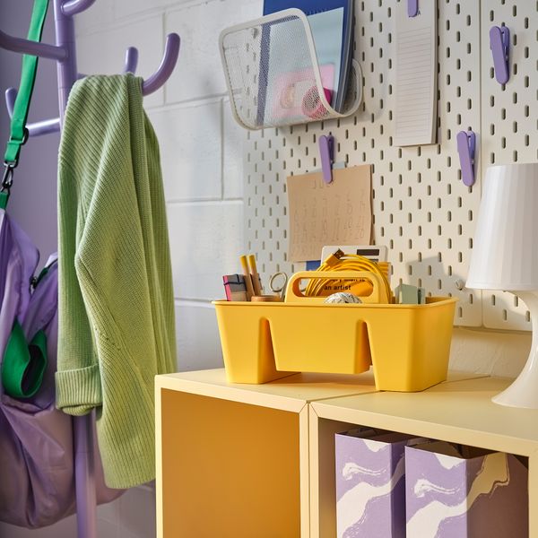 Подставка для канцелярских принадлежности, желтый, 32x18x16 см IKEA STACKSTOD 205.726.30 - фото 3