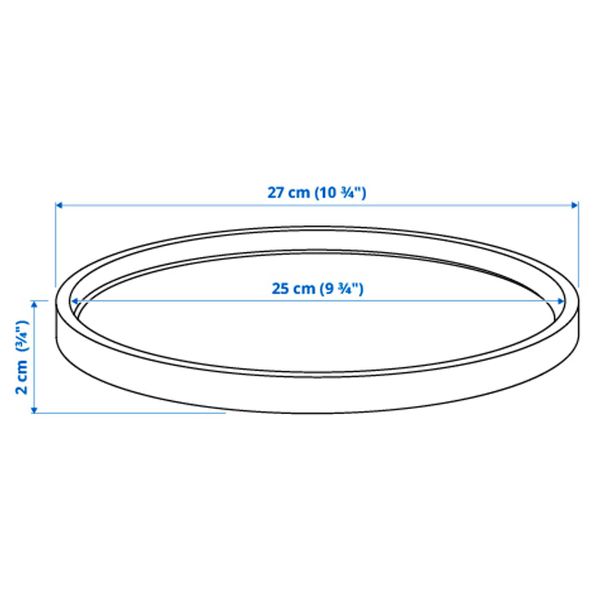 Поддон, для дома, улицы светло-серый 27 см IKEA BOYSENBÄR БОЙСЕНБЭР 004.683.85 - схема-чертеж с размерами