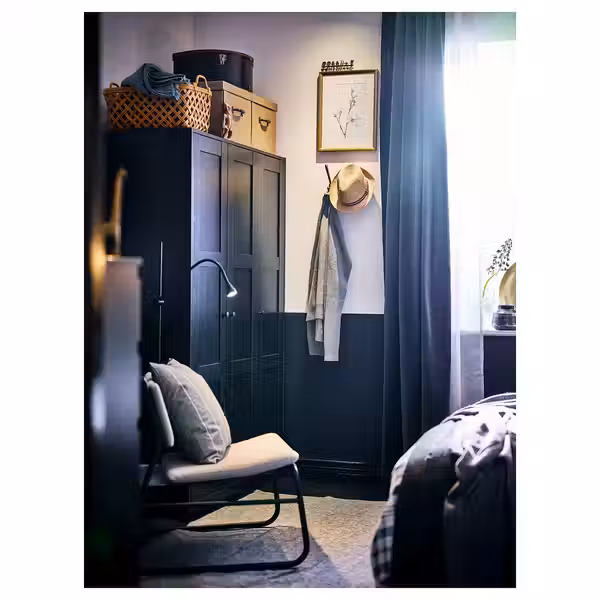 RAKKESTAD Гардероб 3-дверный - черно-коричневый 117x176 см - фото 3